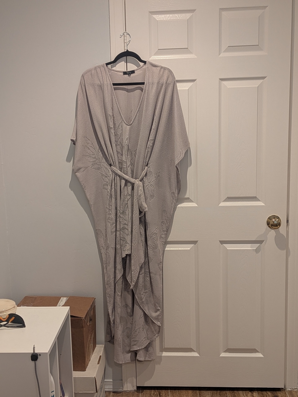 Sky Women's Light Gray Embroidered Swim Coverup